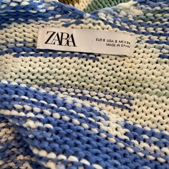 ZARA Long multicolored Knit summer dress crochet sweater Maxi dress size Small - Picture 6 of 11